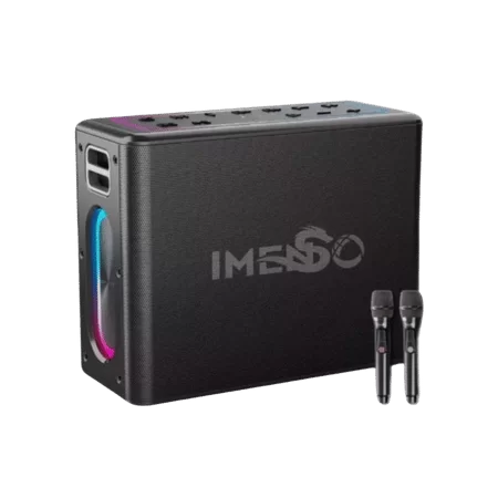 Caixa De Som Imenso Com 2 Microfones Sem Fio x32